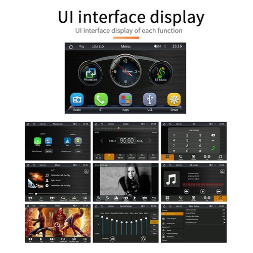 7" Potable Car Wireless Carplay Player MP5 Bluetooth Stereo Radio Touch Screen - Picture 11 of 14
