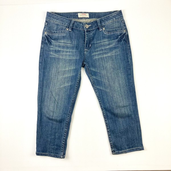 Vintage Levi's Japan Womens Washed Blue Denim Cropped Jeans W30 Size 10 Low Rise
