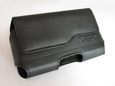 Funda de cuero negra premium con clip para cinturón para Motorola Moto X 2da generación