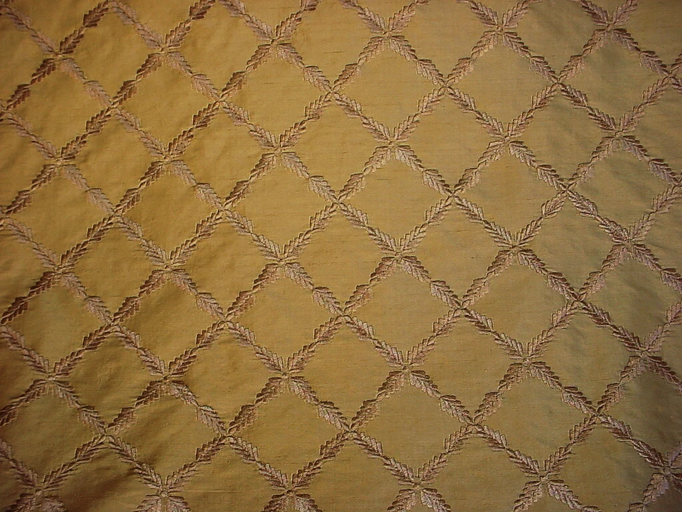 3-1/4 Kravet Couture 23855 Laurel Silk Brown Embroidered Upholstery Fabric - Image 2 of 4