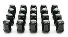 Black Original Style Wheel Nuts (20) 12x1.5mm Radius Seating 19mm Hex