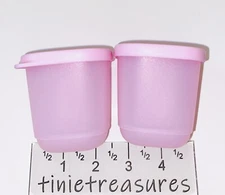 Tupperware Mini Snack Containers Pink Set 2-3oz Tinietreasures
