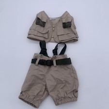 Build-A-Bear Fly Fishing Outfit Fisherman Vest, Pants and Suspenders