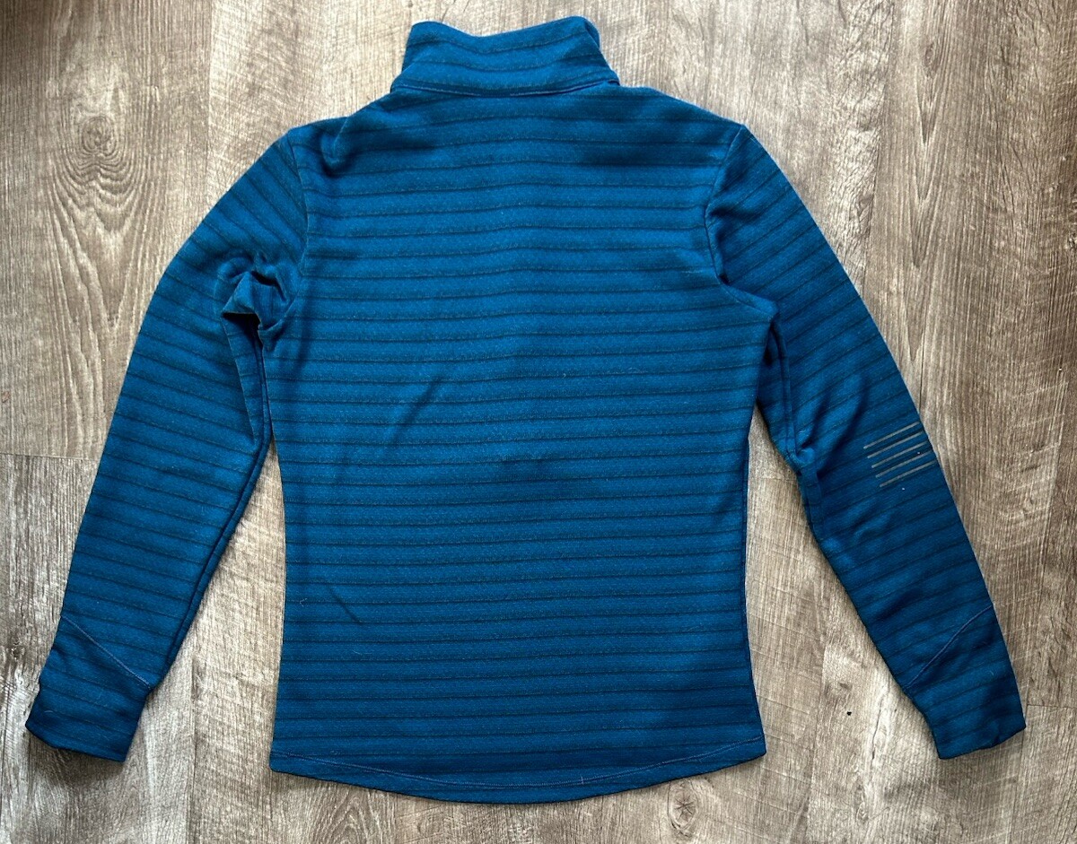 Camicia termica Salomon outdoor 1 4 zip donna taglia media blu a righe