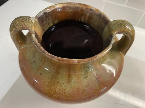 European FRANCE FRENCH Antique Brown Drip Glaze Old Pottery Vase - Picture 4 of 9