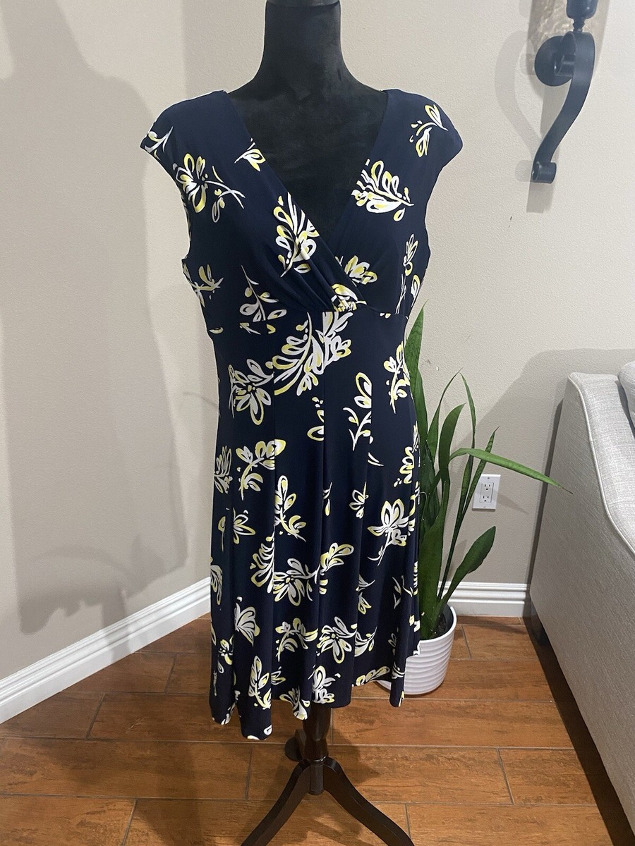ralph lauren floral fit and flare dress LAUREN Ralph Lauren Plus Size Ruffled Floral Fit & Flare Dress MSRP $185 main image 1