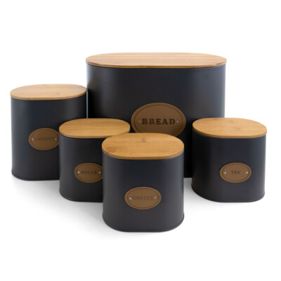 Megachef Mg-446 Kitchen Food Storage And Organization 5 Piece Canister Set In