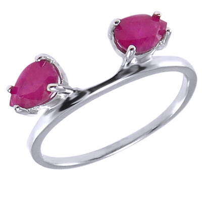 ct LaRinge Simulated Pear Ruby Ring Wrap Guard Enhancer 10k