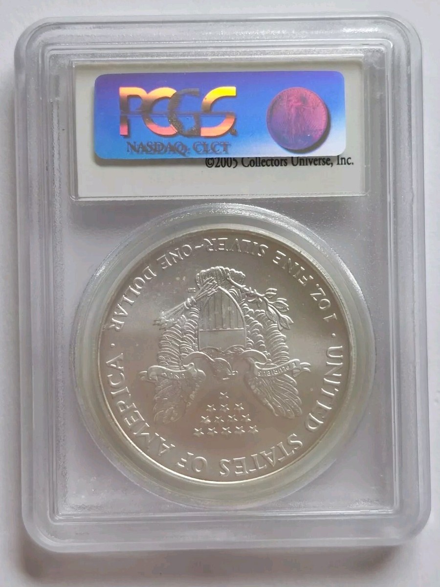2005 PCGS Gem Brilliant Uncirculated American Eagle Fine Silver