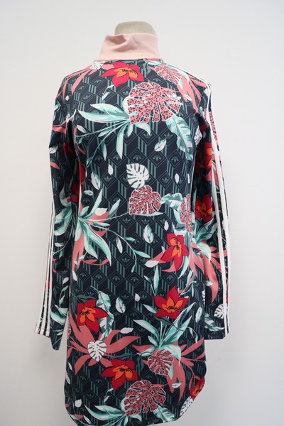Adidas Damen Kleid Dress Mehrfarbig Langarm Gr.36 Neu-image