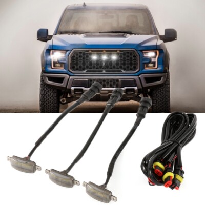 Universal 12V Front Grille Lighting 12 LED White Grille Kit Car Eagle Eye Light