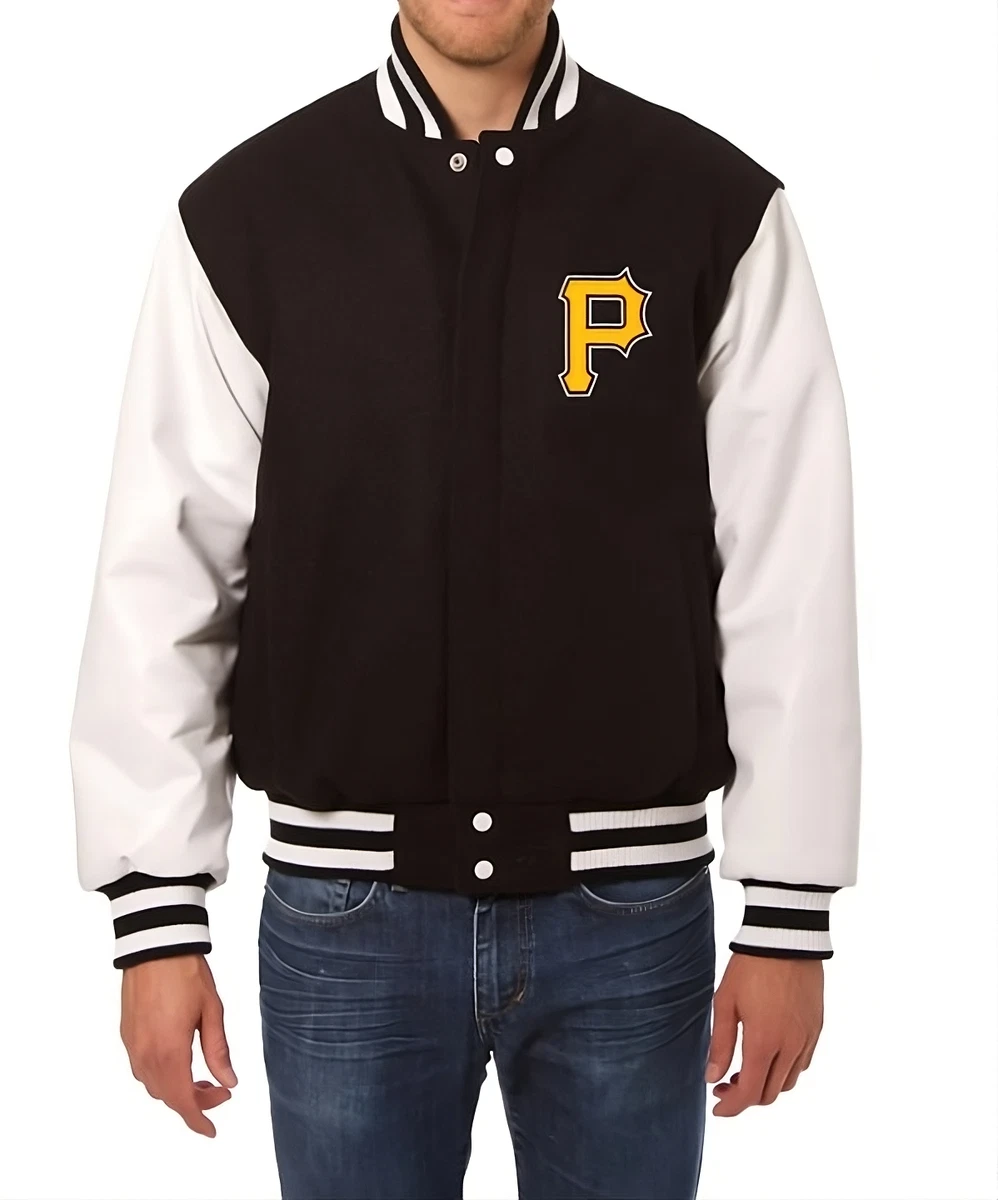 Pittsburgh Pirates Letterman Varsity Jacket with Leather Sleeves