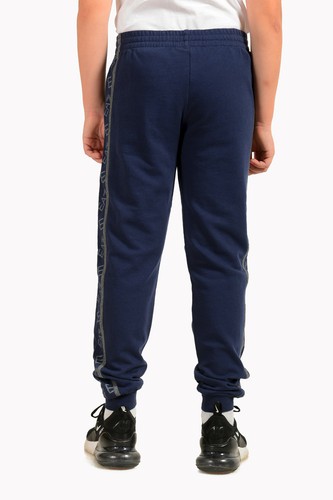 Emporio Armani EA7 Boys Navy Blue Logo Print Track Sweat Pants - Picture 3 of 5