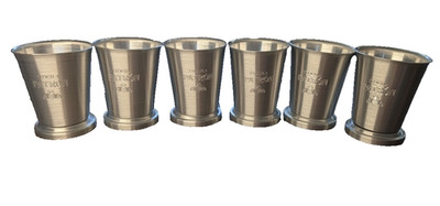 Set of 6 Patron Tequila Mint Julep Metal Cup 4'' Tall 10 oz