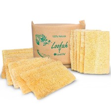 Natural Loofah Kitchen Sponge XL - 10 Pack - Natural Sponges for Dishes - E...