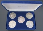 LOT OF 5 US MORGAN SILVER DOLLARS 90% SILVER COINS & CASE NO RESERVE