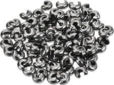 300pcs Crimp Bead Covers, 3mm/0.12" Half Round Open Crimp Beads Knot Cover Metal