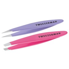 Tweezerman Mini Slant  Point Combo Set - Pink  Purple  4106-R