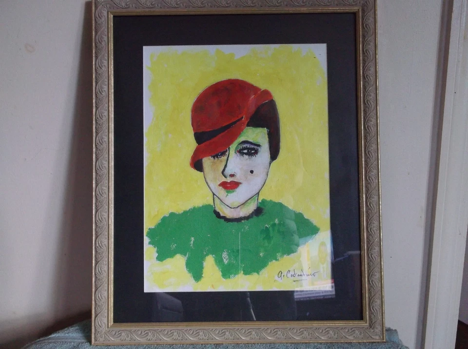 pintura original vintage pintada à mão - Imagem 2 de 4