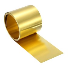 Brass Sheet Roll, 120" x 2" x 0.004" Metal Flashing Brass Foil Roll, Gold