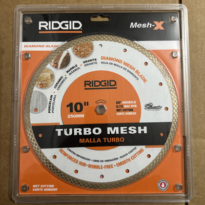 Brand New Ridgid 10'' Turbo Diamond Mesh-X Wet Cutting Blade HD-CM10P NIP