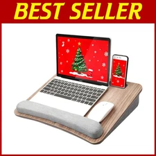 Lap Laptop Desk Pillow Cushion - Anti-Slip Strip & Storage
