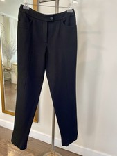 Chanel Wool Black Pants Autumn 2002 P19726-V11502 Silk Lined CC Logo Button 42