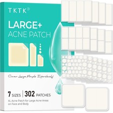TKTK Large Pimple Patches for Face, 7 Sizes XL Acne 7 302 Count