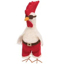 Felt Holiday Santa Chicken Critter Mouse Christmas Ornament Gift Farmhouse Decor