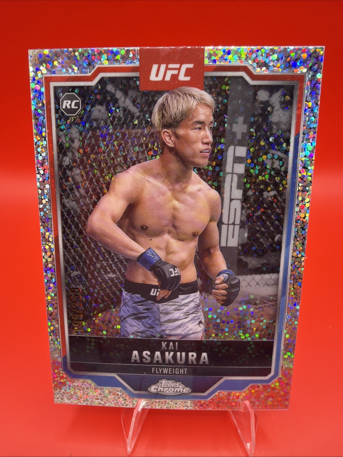 2025 Topps Chrome UFC Kai Asakura #161 (RC) Speckle Refractor /250