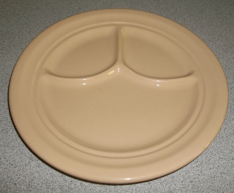 Vintage Inca Ware Shenango China Restaurant Ware 9.75" Plate Tan Divided Made US