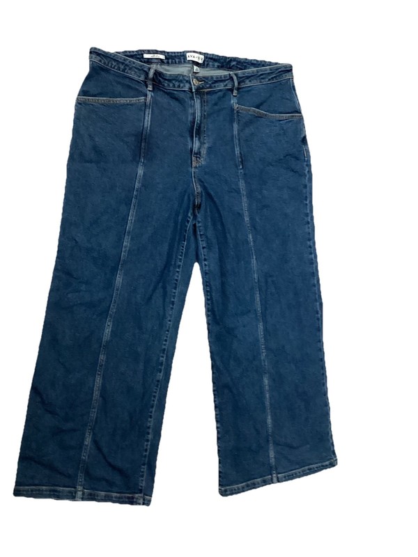 Ava & Viv Womens Blue Denim Jeans Pierna Ancha Relaxed Fit Wide Leg Size 20