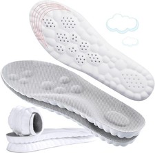 4D Cloud-Like Comfort Soles for Women - Soft Memory Foam US W 6.5-9, Gray