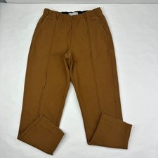 Everlane Dream Pant Amber Brown Pintuck Tapered Elastic Waist Trouser Small