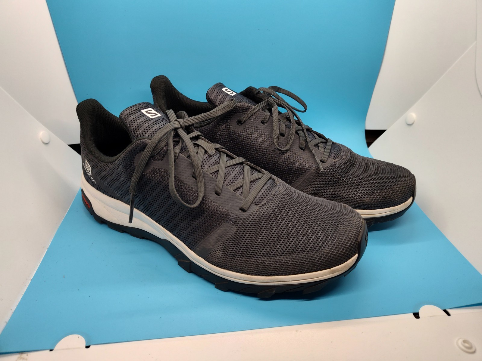 Scarpe da Trail Running Uomo 12 M Salomon Outbound Prism 412678 Nero Grigio Contagrip