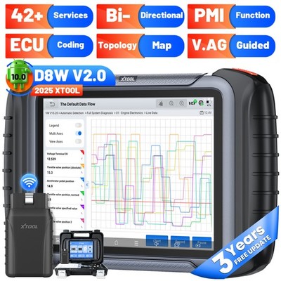 XTOOL D8W Wireless OBD2 Scanner Bidirectional PMI FCA Autoauth Topology Map 2026