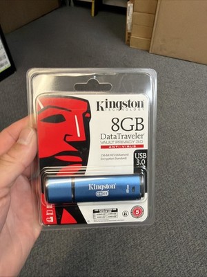 NEW 8 GB Kingston Data Traveler with Vault Privacy 256-bit AES Encryption USB 3