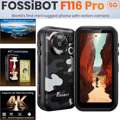5G MINI Rugged Phone Sports Action Camera Android 16 Octa Core FOSSiBOT F116 Pro