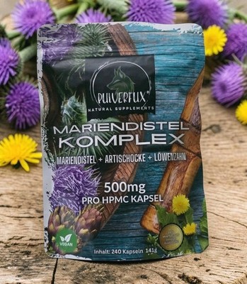 Mariendistel + Artischocke & Löwenzahn Extrakt 240 Kapseln  Vegan  Hochdosiert 