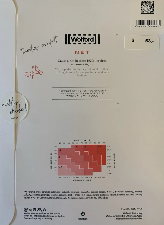 Wolford - Twenties Comfort Fishnet Tights NWT - Image 3 of 4