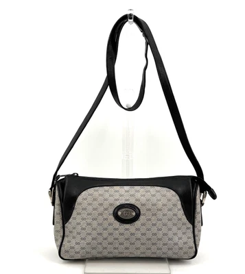 Sac à bandoulière vintage GUCCI Micro GG Sherryline PVC cuir marine sac à... - Photo 1/4