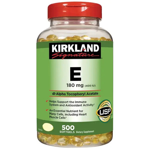 Kirkland Vitamin E 180 mg (400 IU) Softgels, Antioxidant Support, 500 Count - Picture 1 of 4