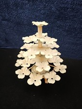 METAL Flower 5-Tier Off White Candle Incense Holder 9" VINTAGE Unique