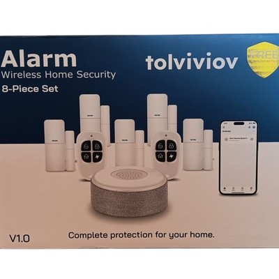 Tolviviov Alarm Wireless Home Security 8 Piece Set Connects With ALEXA