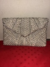 Beaded Envelope Clutch Purse With Chain Handle- Made In India