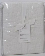 Pottery Barn Belgian Flax Linen Euro Shams, Set/3 26" x 26" Ivory NWT