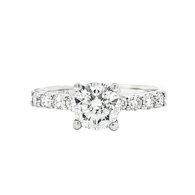PT950 Platin Lab gezüchteter Diamant gerader Schaft Größe 6,25 Verlobungsring XQ0071