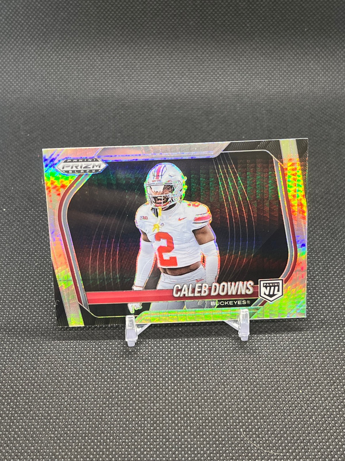 2025 Panini Prizm Black Caleb Downs Silver Hyper Rookie RC SP Ohio State #190