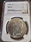 1890 O Morgan Silver Dollar NGC MS62 Tougher Date Morgan