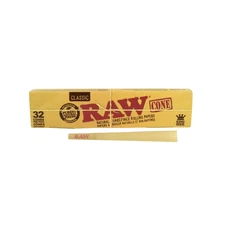 RAW Classic King Size Pre-Rolled Cones – 1 Pack (32 Cones) + FREE Gift 🎁